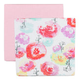 Go to slide 4, 2-Pack Organic Cotton Changing Pad Covers, Rose Blossom / Pink
