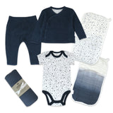 Go to slide 1, TAKE ME HOME 6-Piece Organic Cotton Gift Set, Navy