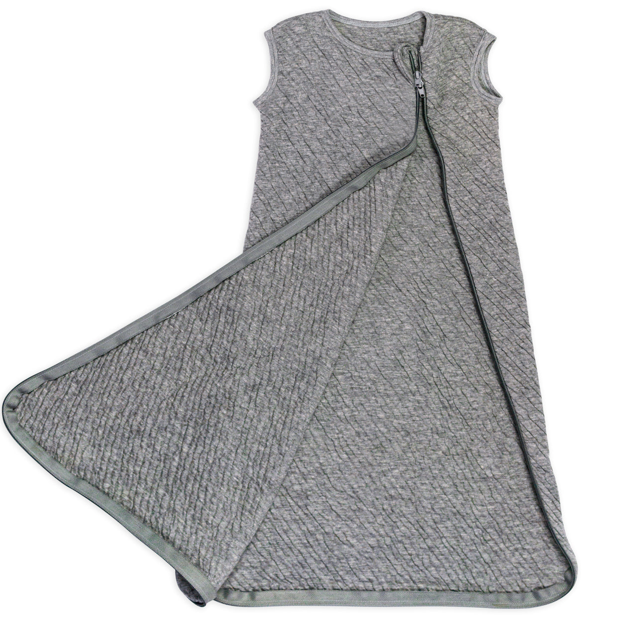 Organic Cotton Matelasse Wearable Blanket, Gray Heather