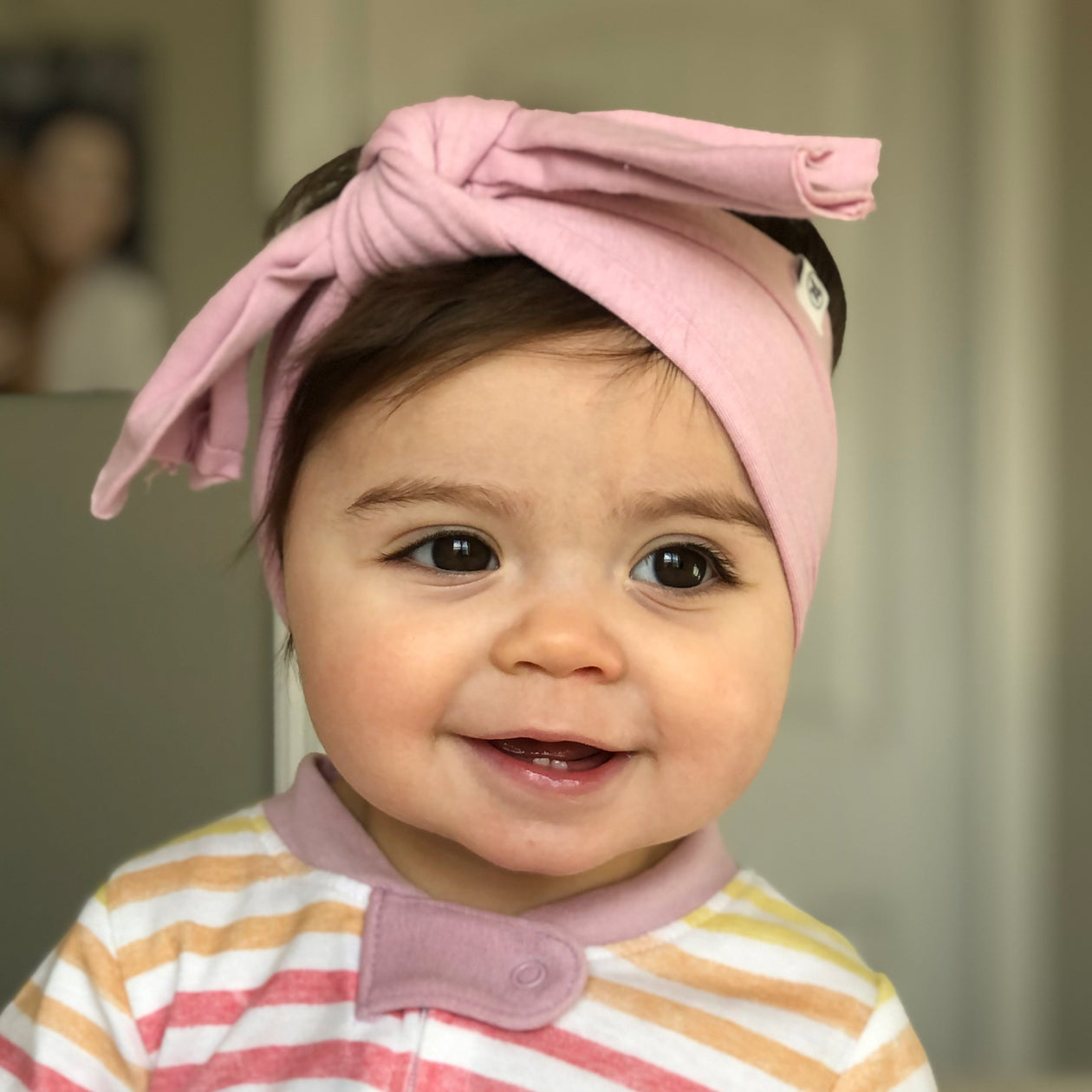 10-Pack Organic Cotton Bow Headbands, Rainbow Pinks