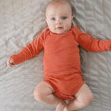 Go to slide 2, 10-Pack Organic Cotton Long Sleeve Bodysuits, Rainbow Blue Gems