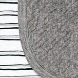 Go to slide 3, Organic Cotton Matelasse Reversible Receiving Blanket, Sketchy Stripe