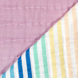 Organic Cotton Hand-Quilted Blanket, Rainbow Stripe