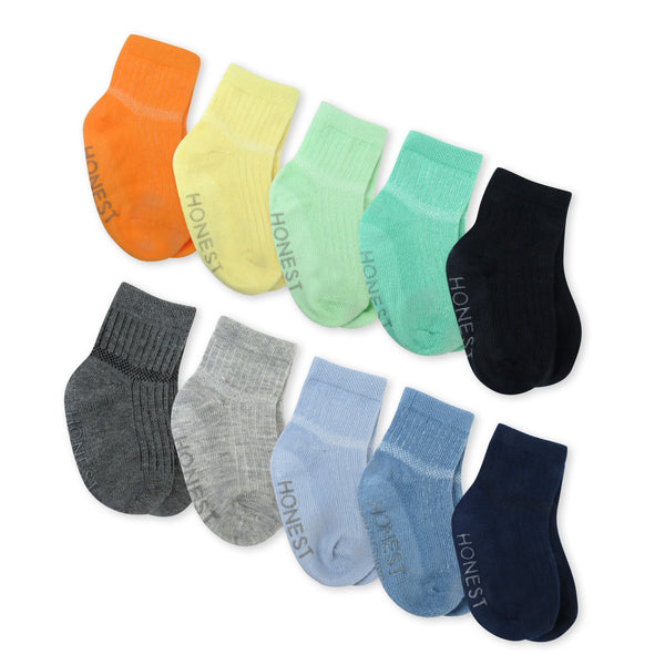 10-Pack Socks, Rainbow Blues