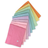 Multipack Organic Cotton Knit Tri-fold Burp Cloths, 10-Pack Rainbow Pinks