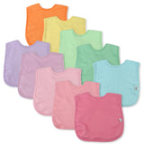 10-Pack Organic Cotton 4 in 1 Reversible Bibs, Rainbow Pinks