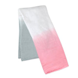 Organic Cotton Swaddle Blanket, Pink Gray Ombre