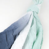 Organic Cotton Swaddle Blanket, Sage Navy Ombre