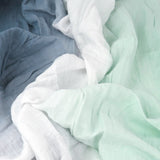 Organic Cotton Swaddle Blanket, Sage Navy Ombre