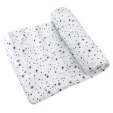 Organic Cotton Swaddle Blanket, Twinkle Star Navy