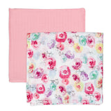 2-Pack Organic Cotton Swaddle Blankets, Rose Blossom/Pink
