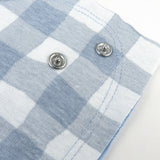 3-Pack Organic Cotton Reversible Bandana Bib Burp Cloths, Navy Blue Check