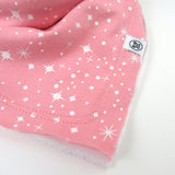 3-Pack Organic Cotton Reversible Bandana Bib Burp Cloths, Twinkle Star White/Pink
