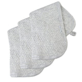 3-Pack Organic Cotton Matelasse Burp Cloths, Light Gray Heather