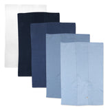 5-Pack Organic Cotton Knit Tri-fold Burp Cloths, Ombre Blues