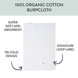5-Pack Organic Cotton Knit Tri-fold Burp Cloths, Sage Ombre