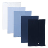Multipack Organic Cotton Knit Tri-fold Burp Cloths, 5-Pack Blue Ombre
