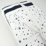 5-Pack Organic Cotton Multi-layer Woven Burp Cloths, Twinkle Star White/Navy