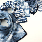 5-Pack Organic Cotton Reversible Bandana Bib Burp Cloths, Tie Dye Blues