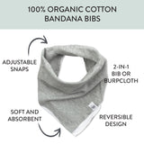 Multipack Organic Cotton Reversible Bandana Bib Burp Cloths, 5-Pack Watercolor World