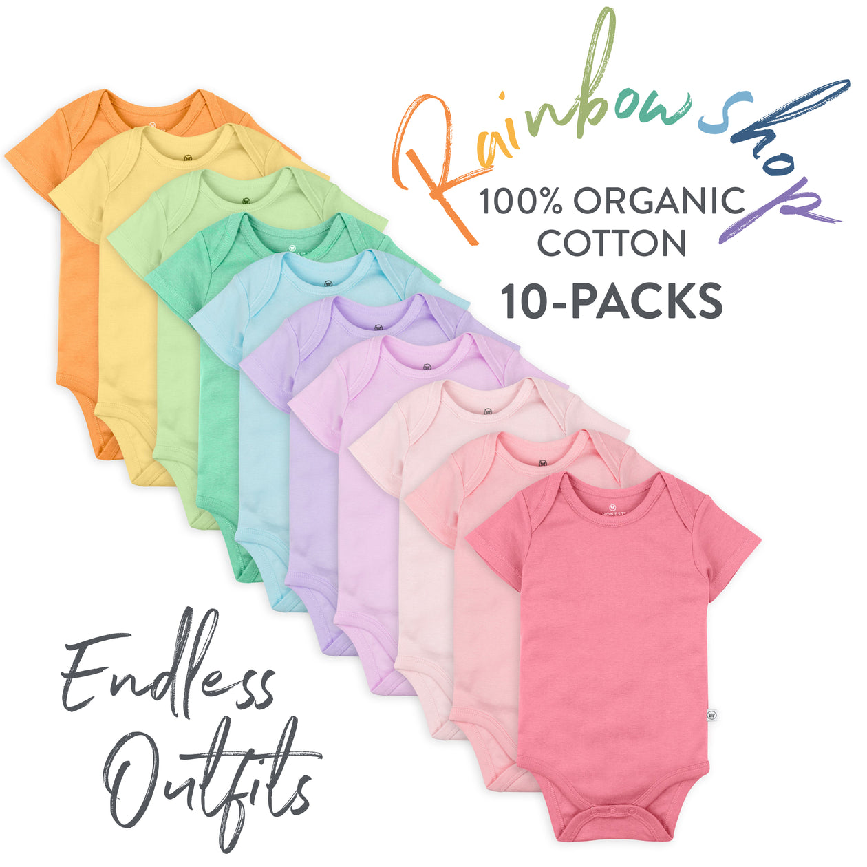  HonestBaby 10-Pack Organic Cotton Baby-Terry Wash Cloths,  Rainbow Pinks, One Size : Clothing, Shoes & Jewelry