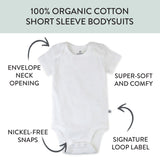 10-Pack Organic Cotton Short Sleeve Bodysuits, Bright White