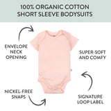 10-Pack Organic Cotton Short Sleeve Bodysuits, Pink Sunset