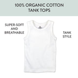10-Pack Organic Cotton Sleeveless Muscle T-Shirts, Bright White