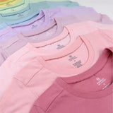 10-Pack Organic Cotton Short Sleeve T-Shirts, Rainbow Pinks