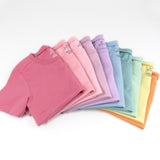 10-Pack Organic Cotton Short Sleeve T-Shirts, Rainbow Pinks