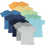 10-Pack Organic Cotton Short Sleeve T-Shirts, Rainbow Blues