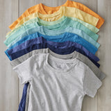 10-Pack Organic Cotton Short Sleeve T-Shirts, Rainbow Blues