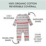 Organic Cotton Reversible Coverall, Light Gray Heather