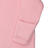 Organic Cotton Matelassé Side-Snap Coverall, Strawberry Cream