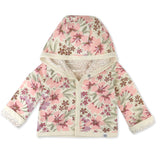 Organic Cotton Reversible Hoodie, Painted Floral Pink