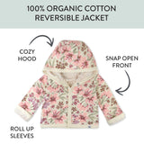 Organic Cotton Reversible Hoodie, Painted Floral Pink