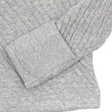 Organic Cotton Matelassé Side-Snap Kimono Top, Light Gray Heather