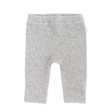 Organic Cotton Matelassé Harem Pant, Light Gray Heather