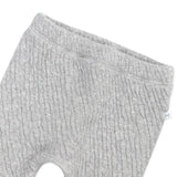 Organic Cotton Matelassé Harem Pant, Light Gray Heather