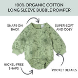 Organic Cotton Romper, Sketchy Floral Sage