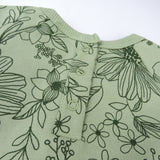 Organic Cotton Romper, Sketchy Floral Sage