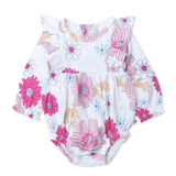 Ruffle Shoulder Bubble, Delicate Floral Pink