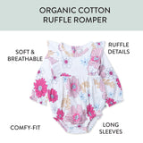 Ruffle Shoulder Bubble, Delicate Floral Pink