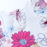 Ruffle Shoulder Bubble, Delicate Floral Pink