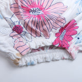 Ruffle Shoulder Bubble, Delicate Floral Pink