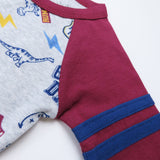 Go to slide 3, Raglan Coverall, Dino Prep Academy Burgundy