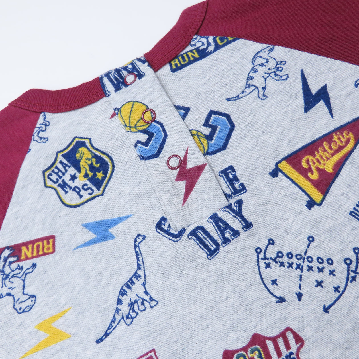Raglan Coverall, Dino Prep Academy Burgundy