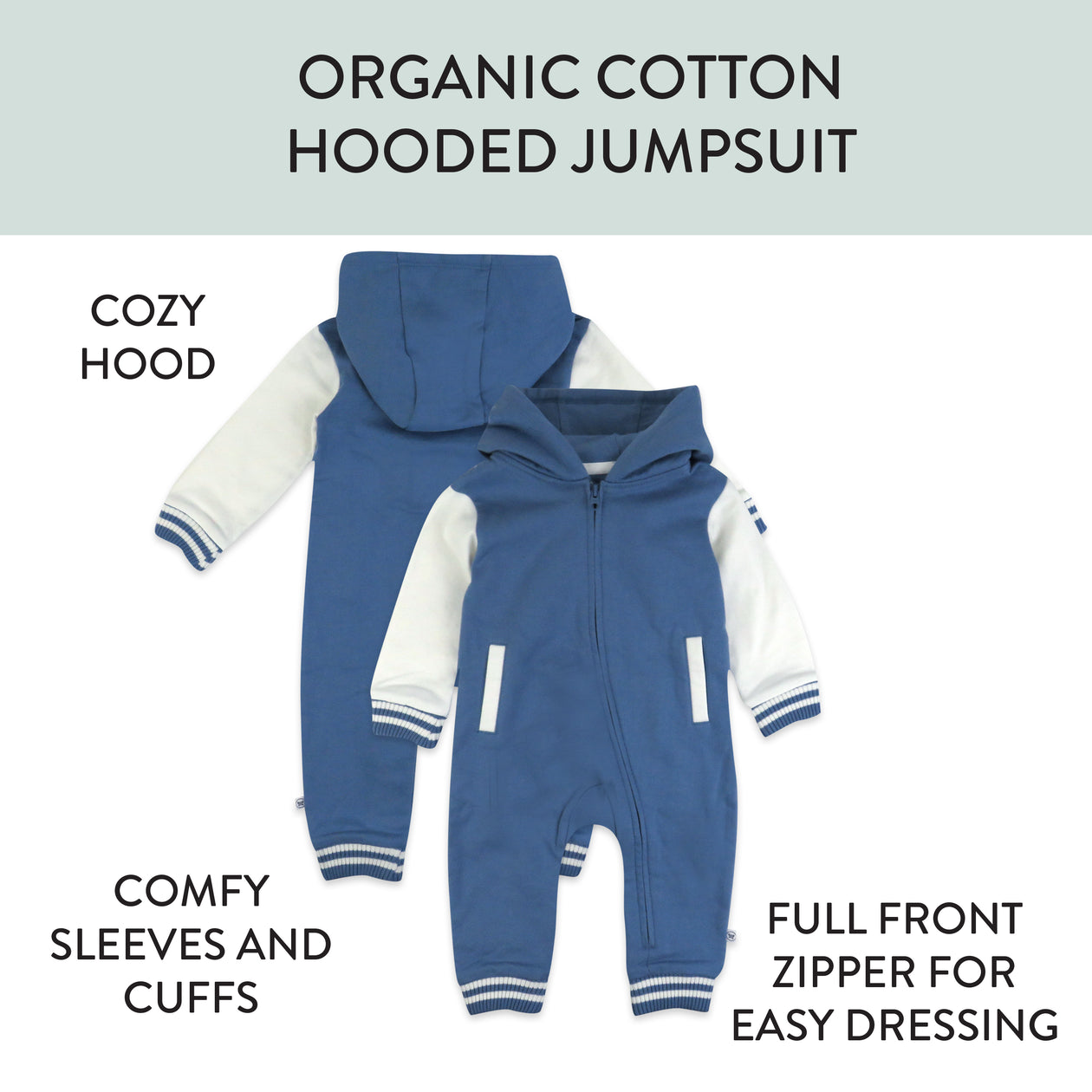 Hoodie Coverall Team Varsity, Collegiate Blue