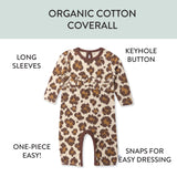 Go to slide 2, Chest Ruffle Coverall, Purr-fect Cheetah Neutral