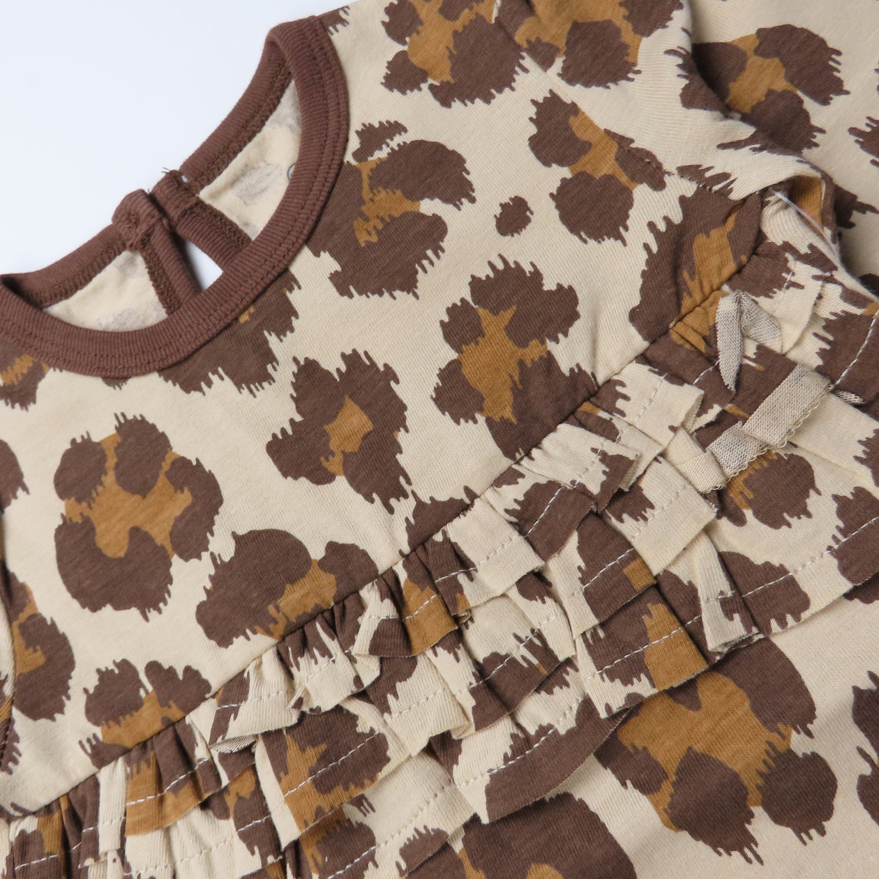 Chest Ruffle Coverall, Purr-fect Cheetah Neutral
